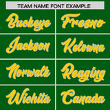 Custom Kelly Green Gold Sides Gradient Fashion Personalized Team Football Jersey