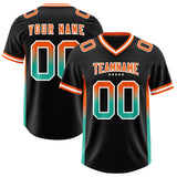 Custom Black Orange and Bright Green Sides Gradient Fashion Personalized Team Football Jersey