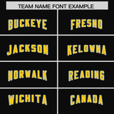 Custom Black Neon Green and Gold Sides Gradient Fashion Personalized Team Football Jersey