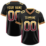 Custom Black Khaki and Cardinal Sides Gradient Fashion Personalized Team Football Jersey