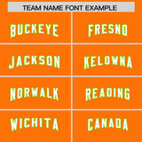 Custom Orange Neon Green and Gold Sides Gradient Fashion Personalized Team Football Jersey