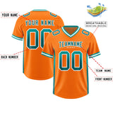 Custom Orange Aqua and Aqua Sides Gradient Fashion Personalized Team Football Jersey