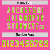 Custom Pink Neon Green and Gold Sides Gradient Fashion Personalized Team Football Jersey