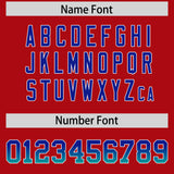 Custom Red Royal and Bright Green Sides Gradient Fashion Personalized Team Football Jersey