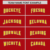 Custom Red Orange and Gold Sides Gradient Fashion Personalized Team Football Jersey