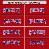 Custom Red Royal and Gray Sides Gradient Fashion Personalized Team Football Jersey