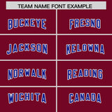 Custom Cardinal Royal and Powder Blue Sides Gradient Fashion Personalized Team Football Jersey