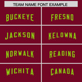 Custom Cardinal Neon Green and Gold Sides Gradient Fashion Personalized Team Football Jersey
