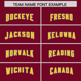 Custom Cardinal Pink and Gold Sides Gradient Fashion Personalized Team Football Jersey