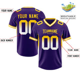 Custom Purple Gold Sides Gradient Fashion Personalized Team Football Jersey