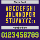 Custom Purple Neon Green and Gold Sides Gradient Fashion Personalized Team Football Jersey