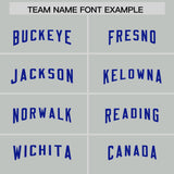 Custom Gray Powder Blue and Bright Green Sides Gradient Fashion Personalized Team Football Jersey