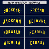 Custom Navy Pink and Gold Sides Gradient Fashion Personalized Team Football Jersey