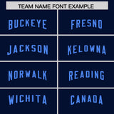 Custom Navy Powder Blue and Bright Green Sides Gradient Fashion Personalized Team Football Jersey