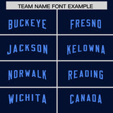 Custom Navy Powder Blue and Gold Sides Gradient Fashion Personalized Team Football Jersey