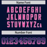 Custom Navy Purple and Pink Sides Gradient Fashion Personalized Team Football Jersey