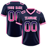 Custom Navy Purple and Pink Sides Gradient Fashion Personalized Team Football Jersey
