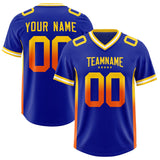Custom Royal Gold Sides Gradient Fashion Personalized Team Football Jersey