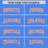 Custom Powder Blue Gold and  Sides Gradient Fashion Personalized Team Football Jersey