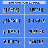 Custom Powder Blue Navy and Royal Sides Gradient Fashion Personalized Team Football Jersey