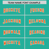 Custom Bright Green Orange and Gold Sides Gradient Fashion Personalized Team Football Jersey