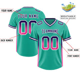 Custom Bright Green Purple and Pink Sides Gradient Fashion Personalized Team Football Jersey
