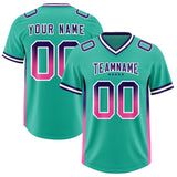 Custom Bright Green Purple and Pink Sides Gradient Fashion Personalized Team Football Jersey