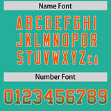 Custom Bright Green Orange and Kelly Green Sides Gradient Fashion Personalized Team Football Jersey