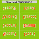 Custom Neon Green Orange and Powder Blue Sides Gradient Fashion Personalized Team Football Jersey