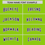 Custom Neon Green Purple and Orange Sides Gradient Fashion Personalized Team Football Jersey