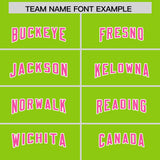 Custom Neon Green Powder Blue and Pink Sides Gradient Fashion Personalized Team Football Jersey