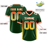 Custom Green Orange and Gold Sides Gradient Fashion Personalized Team Football Jersey