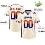 Custom Cream Orange and Purple Sides Gradient Fashion Personalized Team Football Jersey
