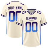 Custom Cream Purple and Powder Blue Sides Gradient Fashion Personalized Team Football Jersey