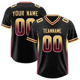 Custom Black Khaki and Cardinal Sides Gradient Fashion Personalized Team Football Jersey