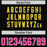 Custom Black Pink and Gold Sides Gradient Fashion Personalized Team Football Jersey