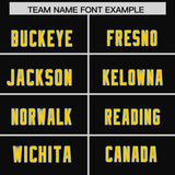 Custom Black Pink and Gold Sides Gradient Fashion Personalized Team Football Jersey