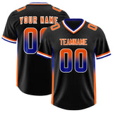 Custom Black Royal and Orange Sides Gradient Fashion Personalized Team Football Jersey