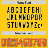 Custom Gold Orange and Black Sides Gradient Fashion Personalized Team Football Jersey