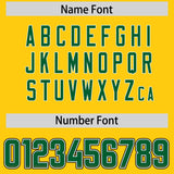 Custom Gold Kelly Green and Orange Sides Gradient Fashion Personalized Team Football Jersey
