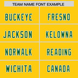 Custom Gold Kelly Green and Orange Sides Gradient Fashion Personalized Team Football Jersey