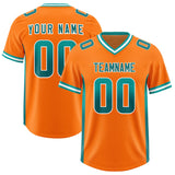 Custom Orange Aqua and Aqua Sides Gradient Fashion Personalized Team Football Jersey