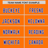 Custom Orange Royal and Powder Blue Sides Gradient Fashion Personalized Team Football Jersey