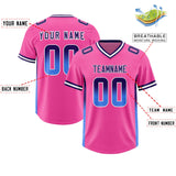 Custom Pink Purple and Powder Blue Sides Gradient Fashion Personalized Team Football Jersey