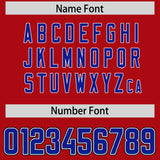 Custom Red Royal and Bright Green Sides Gradient Fashion Personalized Team Football Jersey