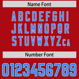 Custom Red Powder Blue and Pink Sides Gradient Fashion Personalized Team Football Jersey