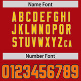 Custom Red Orange and Gold Sides Gradient Fashion Personalized Team Football Jersey