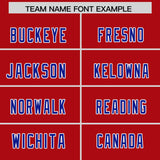 Custom Red Royal and Gray Sides Gradient Fashion Personalized Team Football Jersey