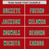 Custom Red Kelly Green and Royal Sides Gradient Fashion Personalized Team Football Jersey