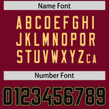 Custom Cardinal Black and Khaki Sides Gradient Fashion Personalized Team Football Jersey